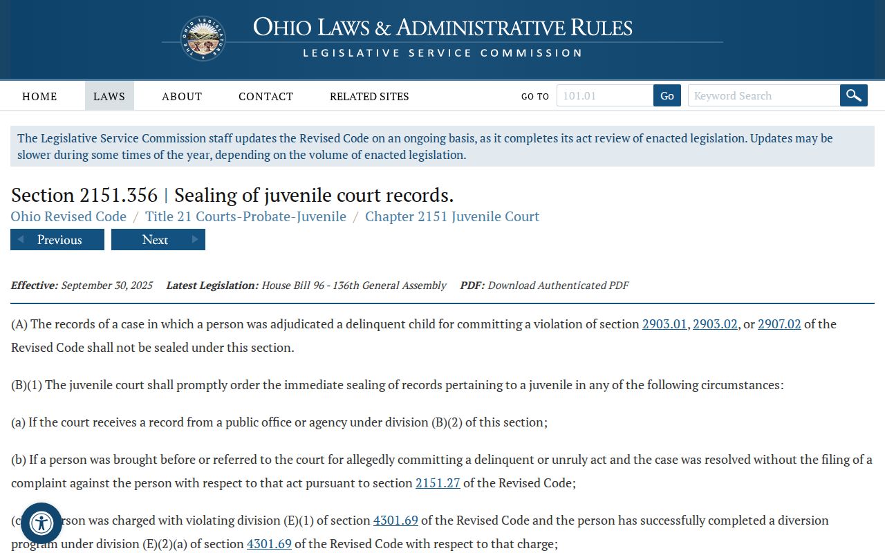 Henry County court records juvenile record sealing statute