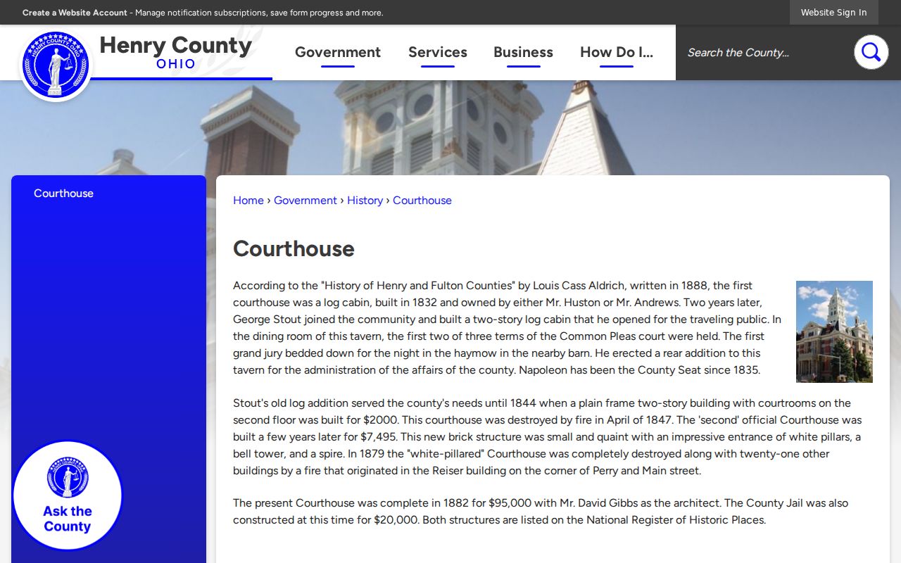 Henry County court docket historic courthouse source